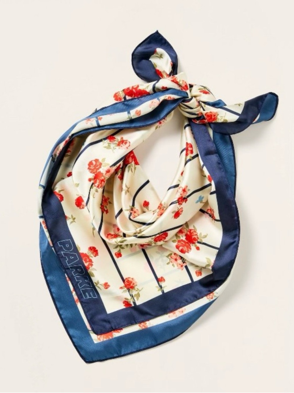 Parke x Target Cream Floral Women's Floral Square Scarf